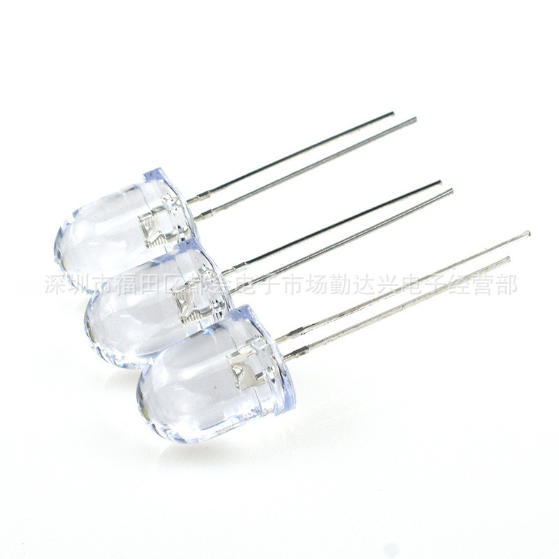 Super-high f10 white red 10mm red light signal round head, led light bead luminous diode