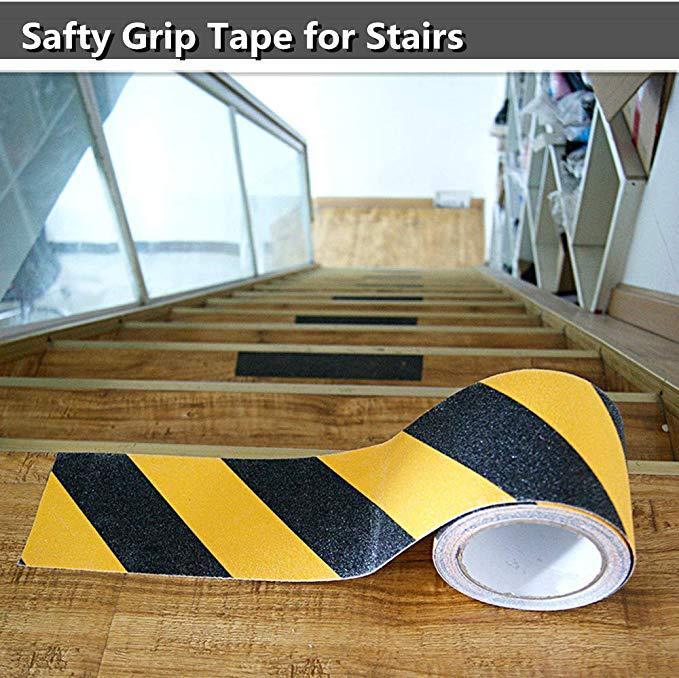 Customize black and yellow taped stairwells, black and yellow-slashed, colour-coloured sand sanded, waterproof tape