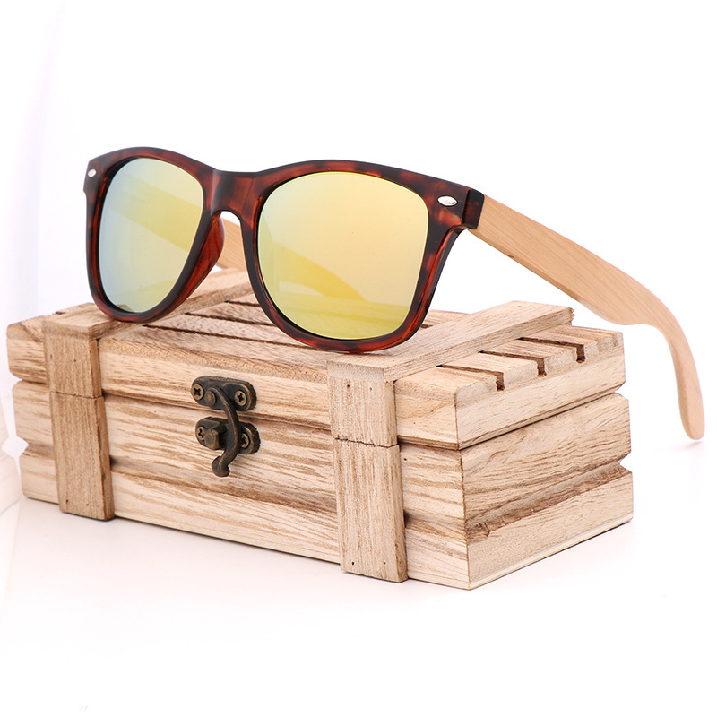 Europe and America cross-border hot-skinned bamboo glasses, male ladies retrospect sunglasses.