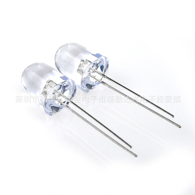 Super-high f10 white red 10mm red light signal round head, led light bead luminous diode