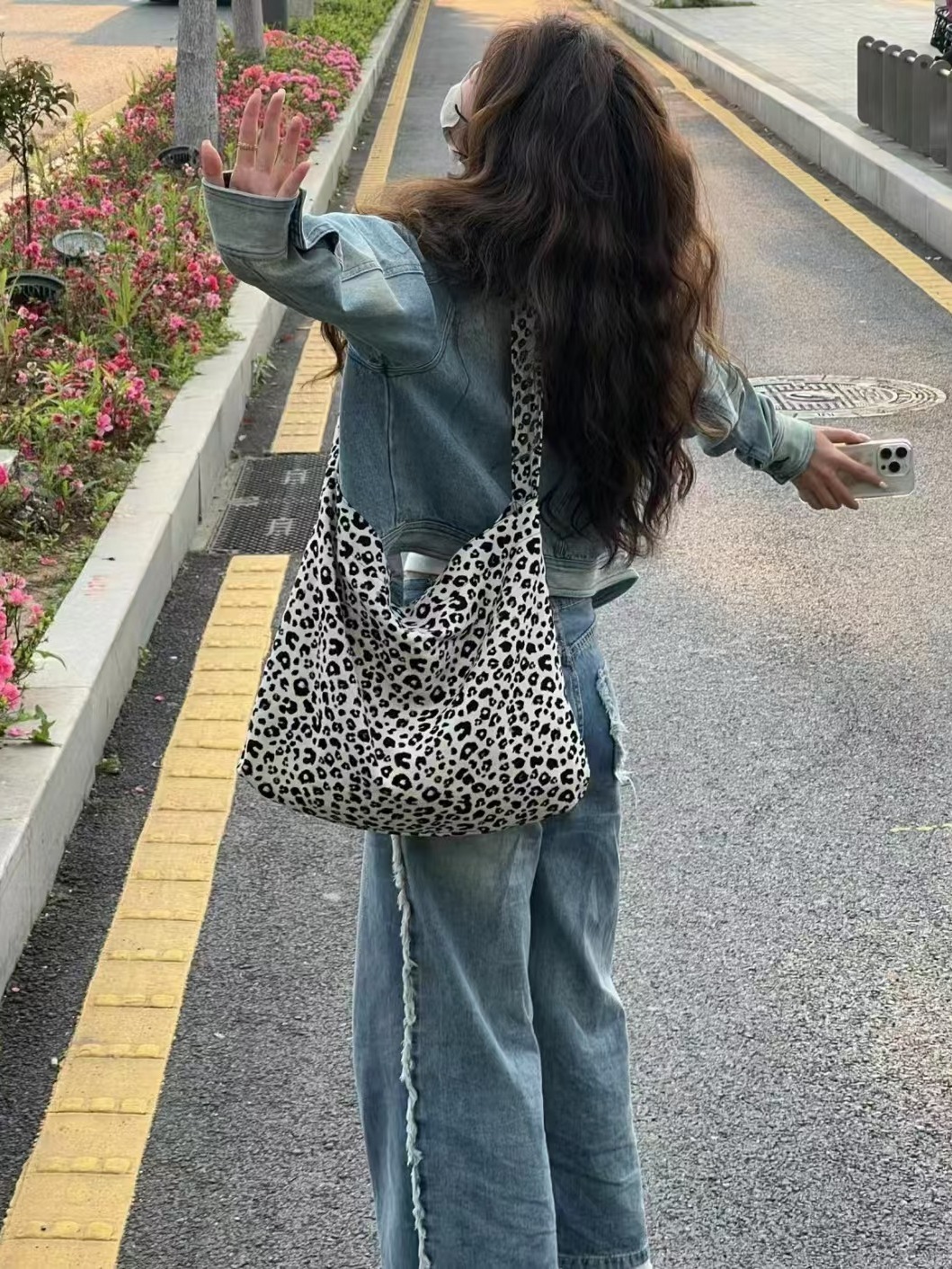 2024 Spring/Summer Korean Fashion Fashion Bag One Shoulder Ins Panthers Largely Lazier