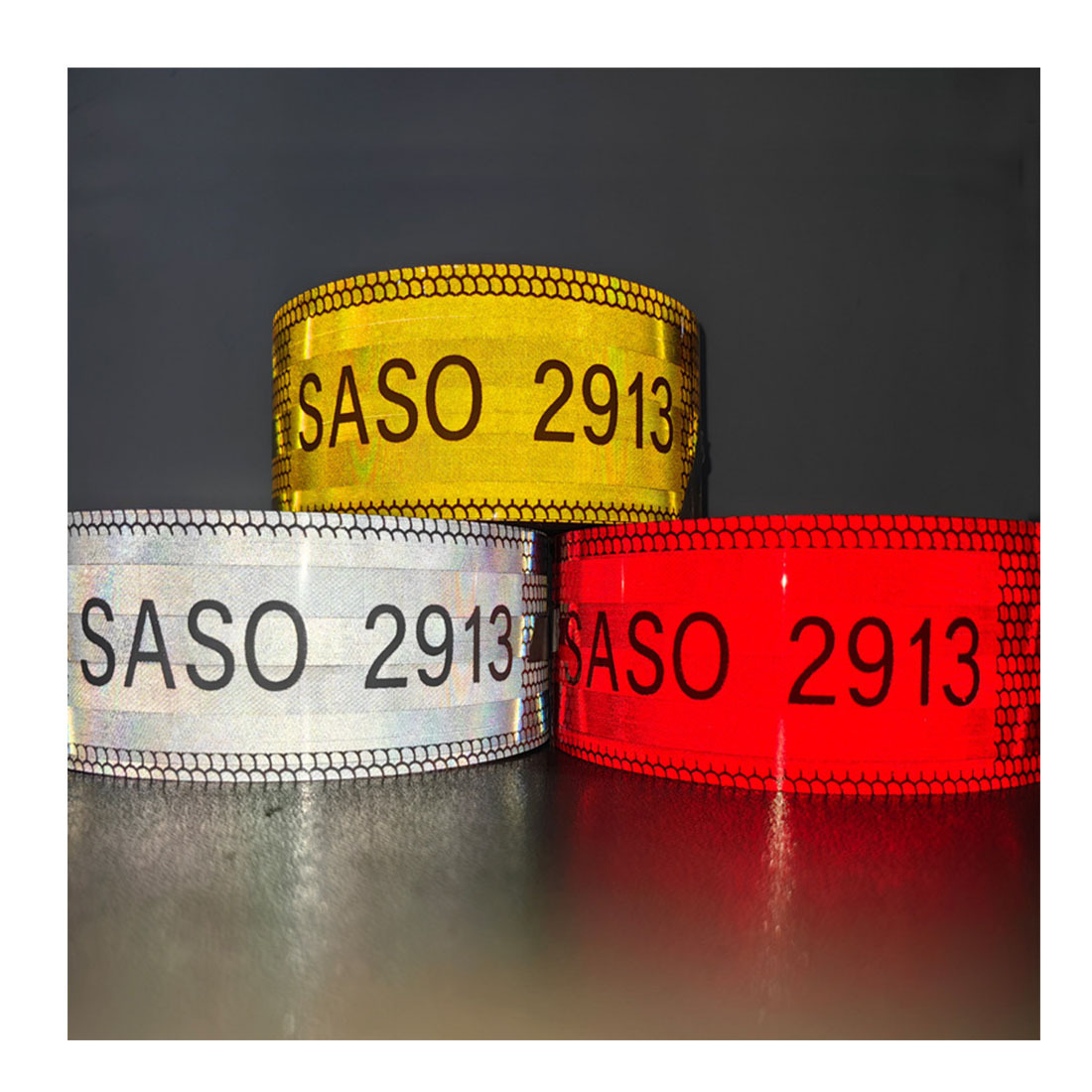 Saudi SASO reflector tape. Middle Eastern aluminum plating. Saudi SASO2913 reflector tape.