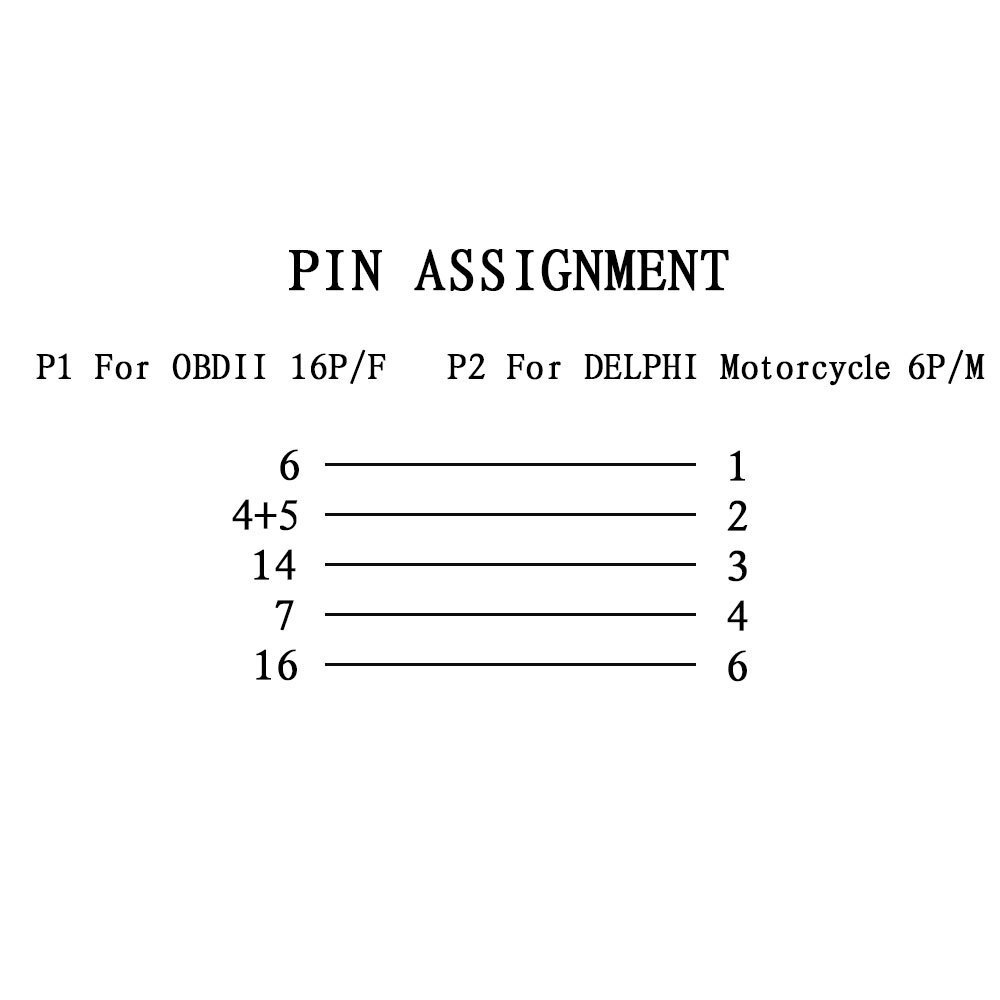 OBD to 6 pin for DELPHI Motorcycle 6针适合 德尔福机车 转接线