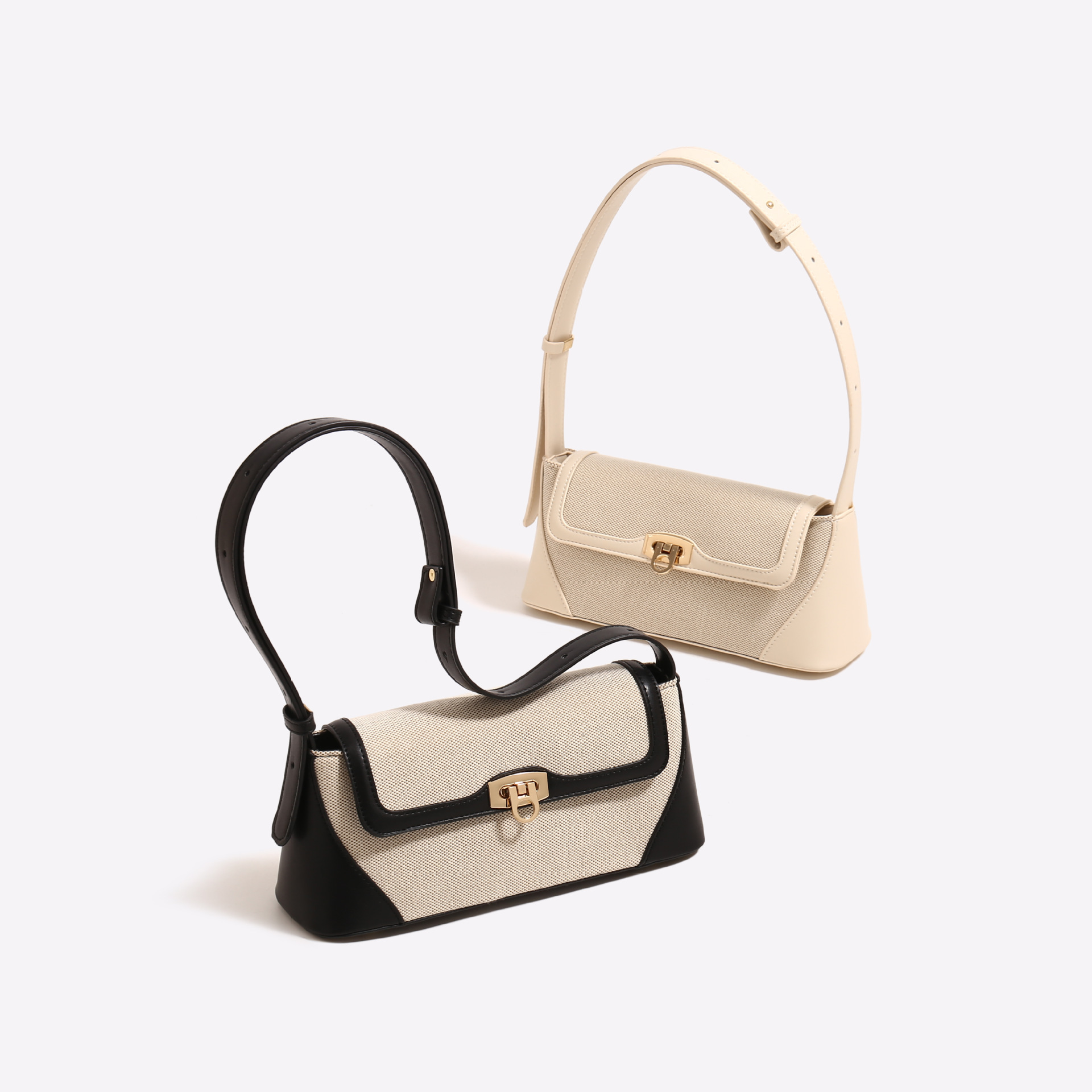 Small buns, female 2024, new autumn winter, lock-and-lock lady, one shoulder, armpit, complication, girl.