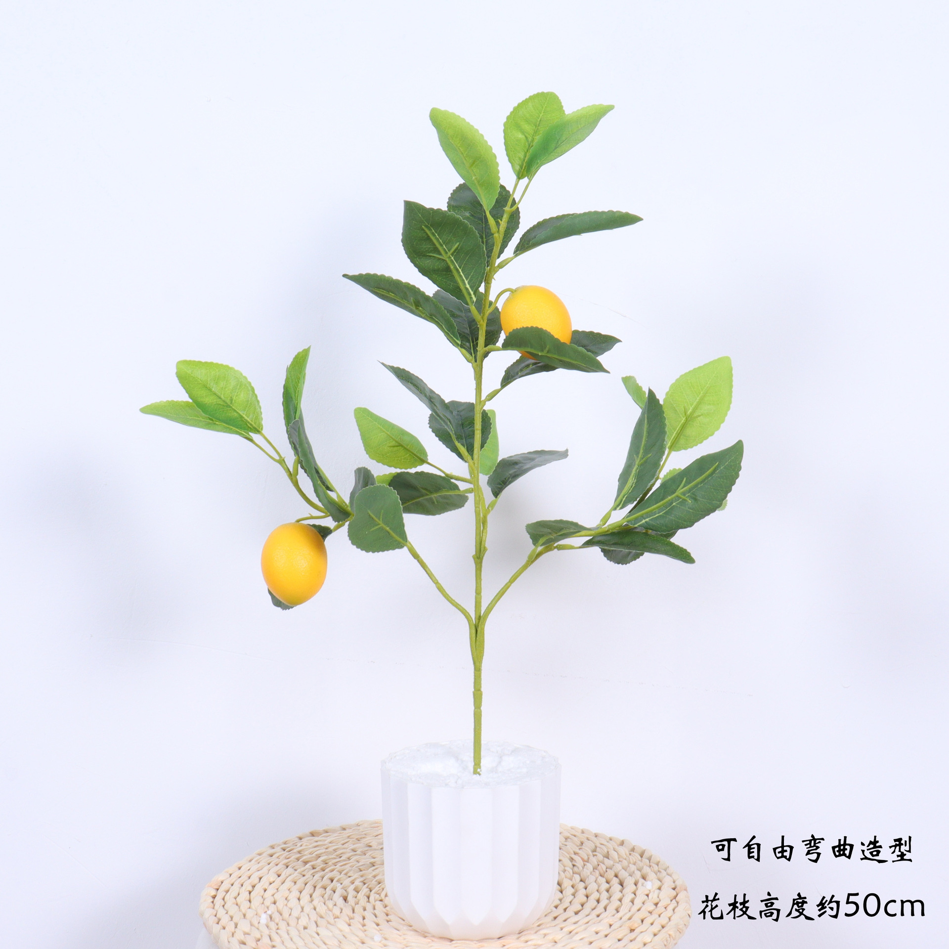 Impersonation of small pots to green the little orange branch with a bottle of lemon branch DIY with a peanut and peanut table set