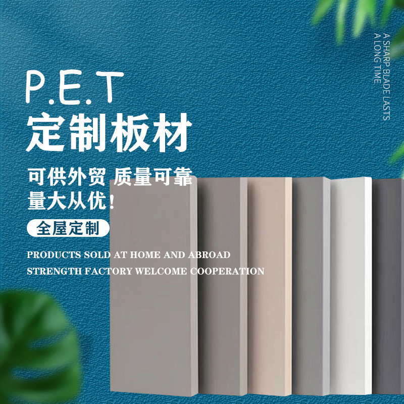 厂家全屋家具衣帽间橱柜衣柜门现货PET板材高光肤感门板简约家装