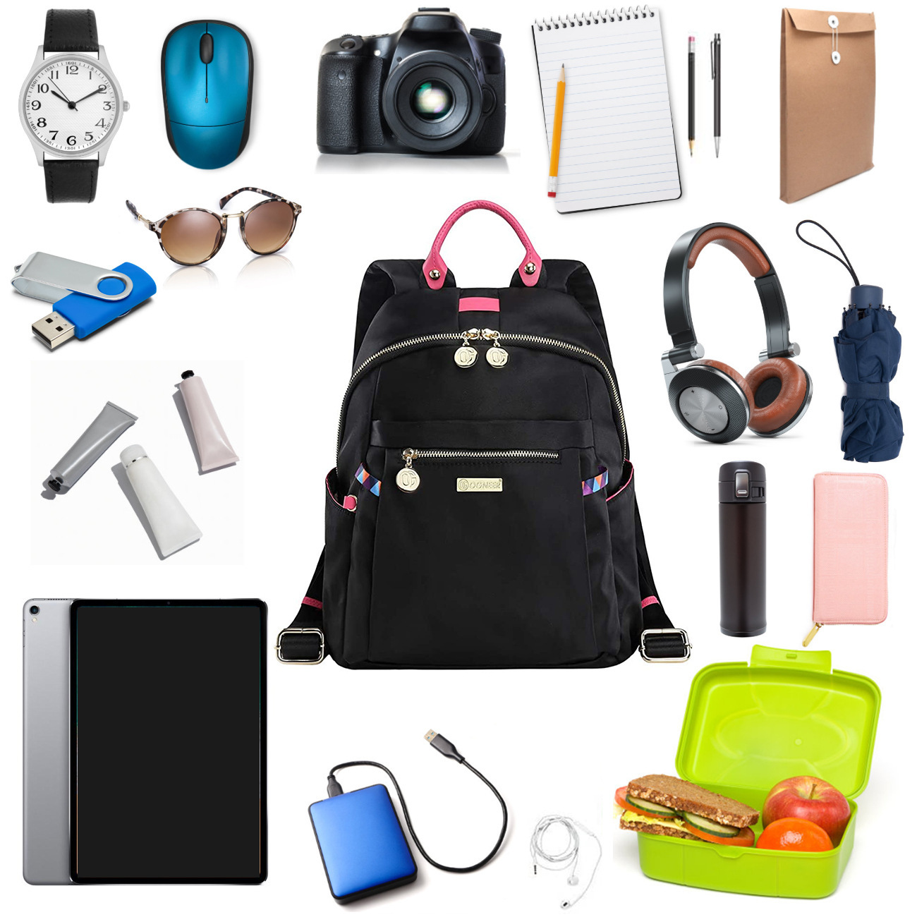 The factory supplies adult outdoor shoulder backpacks, multiple bags, practical black double shoulder capacity packs.