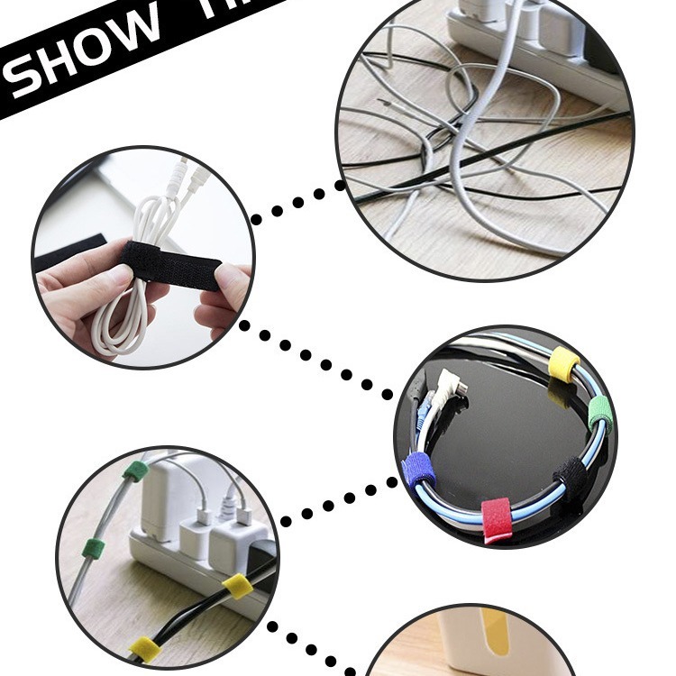 Wire-wire separators fixed to sticky-button data liner magic wiring