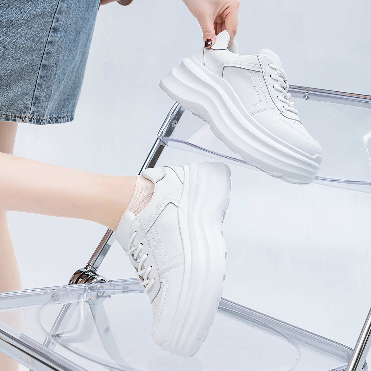 Cross-border specialty for white-shoe girl in the dream of 2024 Spring New Shoes and Fashion Shoes.