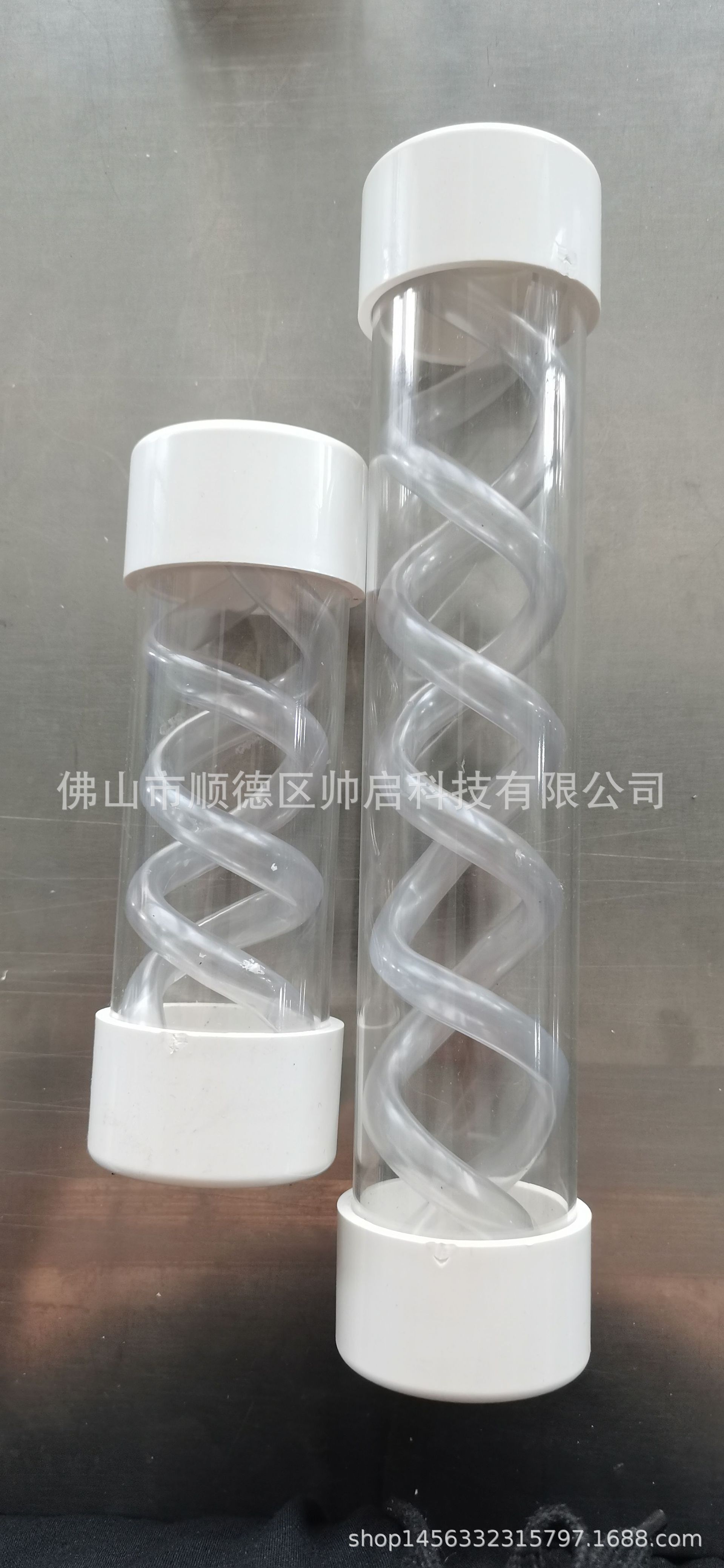 Helix, virus bottle, transparent spiral bottle, helix, bend.