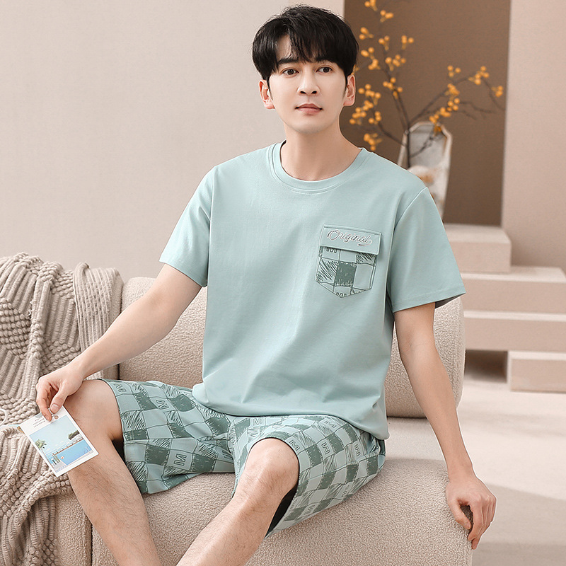 Chất lượng cao, nguyên chất cotton pyjama, quần ngắn mùa hè, sinh viên bông trọn vẹn thoải mái mặc một bộ đồ gia đình