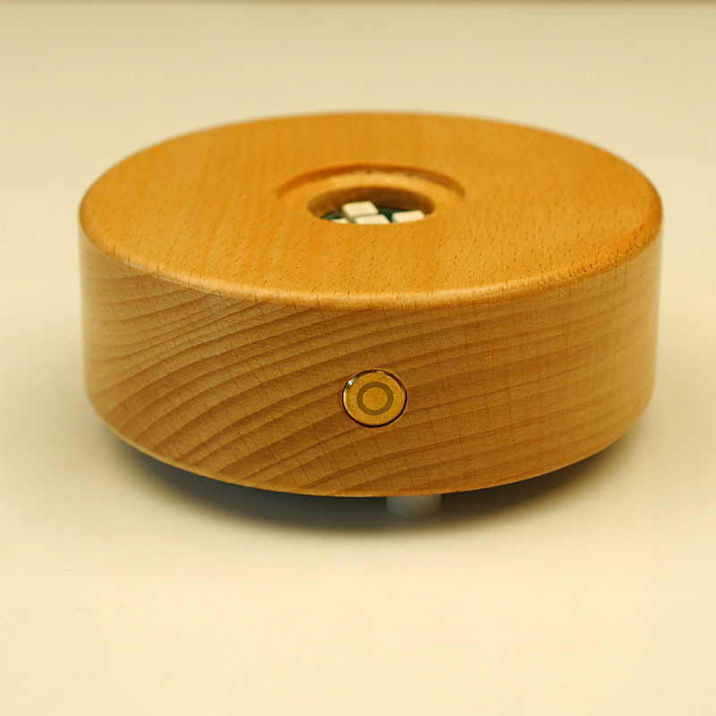 Scrolls of aluminum bluetooth sound wood MP3 music box, creatively luminous led base, home-grown logo engraving