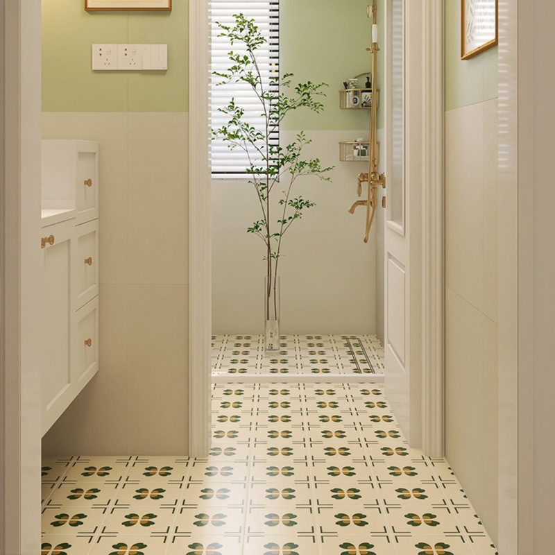 300 x 300 tiles in the kitchen bathroom.