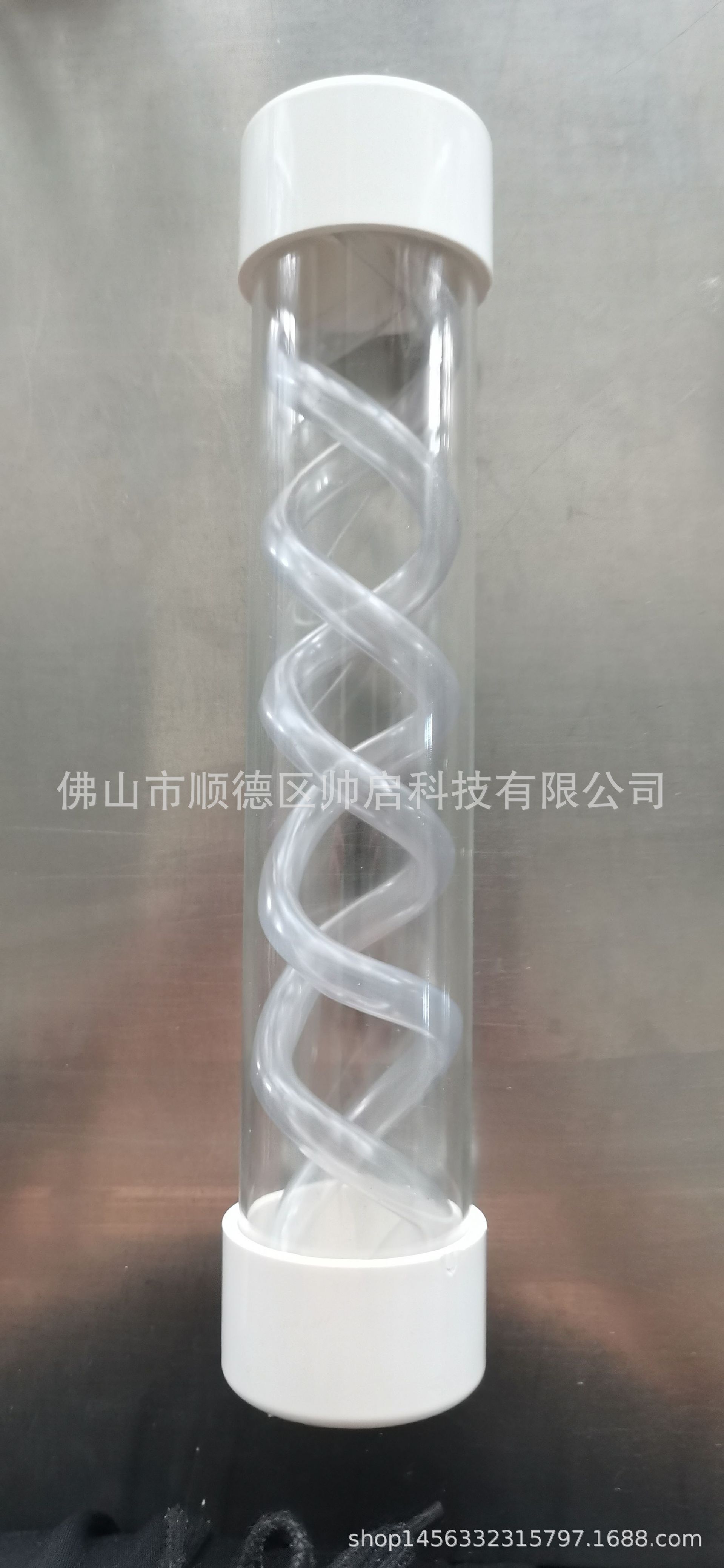 Helix, virus bottle, transparent spiral bottle, helix, bend.