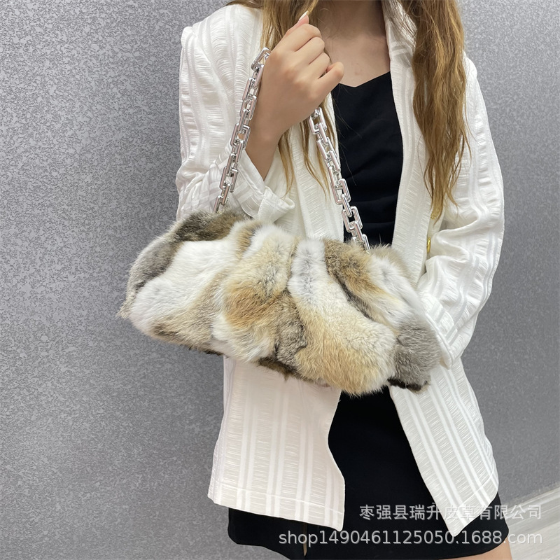 2021 new mink rabbit hairs, colored clouds under the armpit.