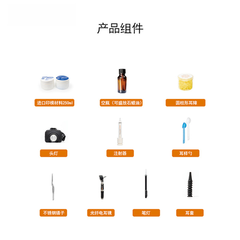 Hearing aid kits with door-to-door service kit for ear-scope examination of ear-wielding ointment