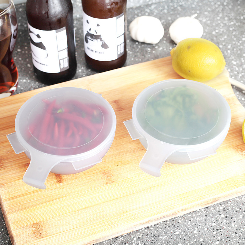 Refrigerator safe box, home-grown onion onions box, round-shaped and transparent, with a bowl seal box.