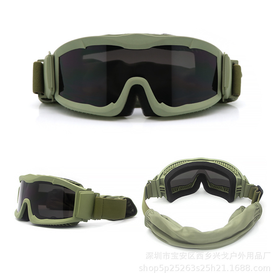 Outdoor opportunist tactical amplifier anti-explosive-shock sand mirror C.S. protection cross-field shooting glasses