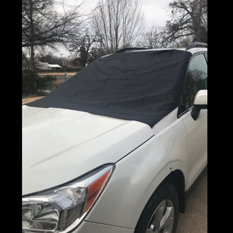 In the winter, the Amazon was covered with silver cloth and snow in front of the car.