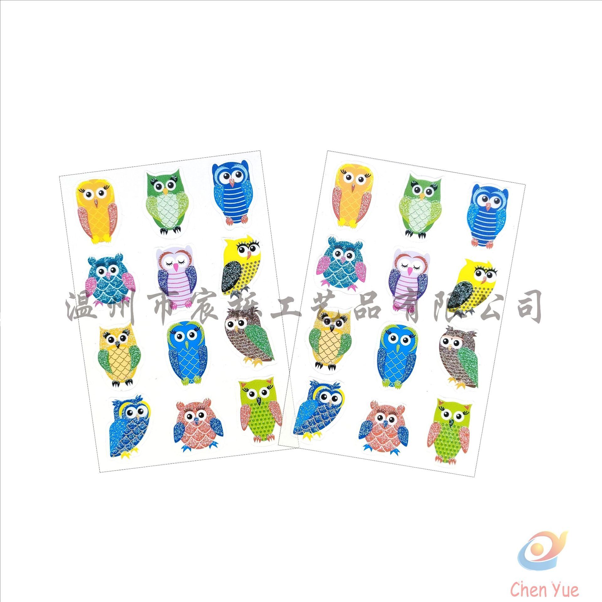 Hình con cú hoạt hình tùy chỉnh, hình dán PVC, Slipbook, ghi chú tình cảm.