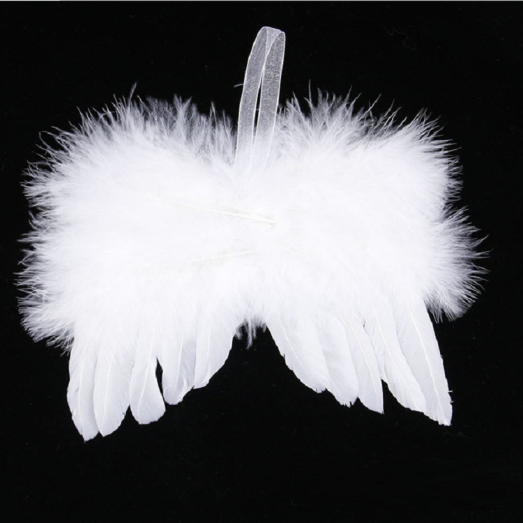 Christmas wings, white feather angel Christmas tree decoration party, Christmas decoration tree lockdown.