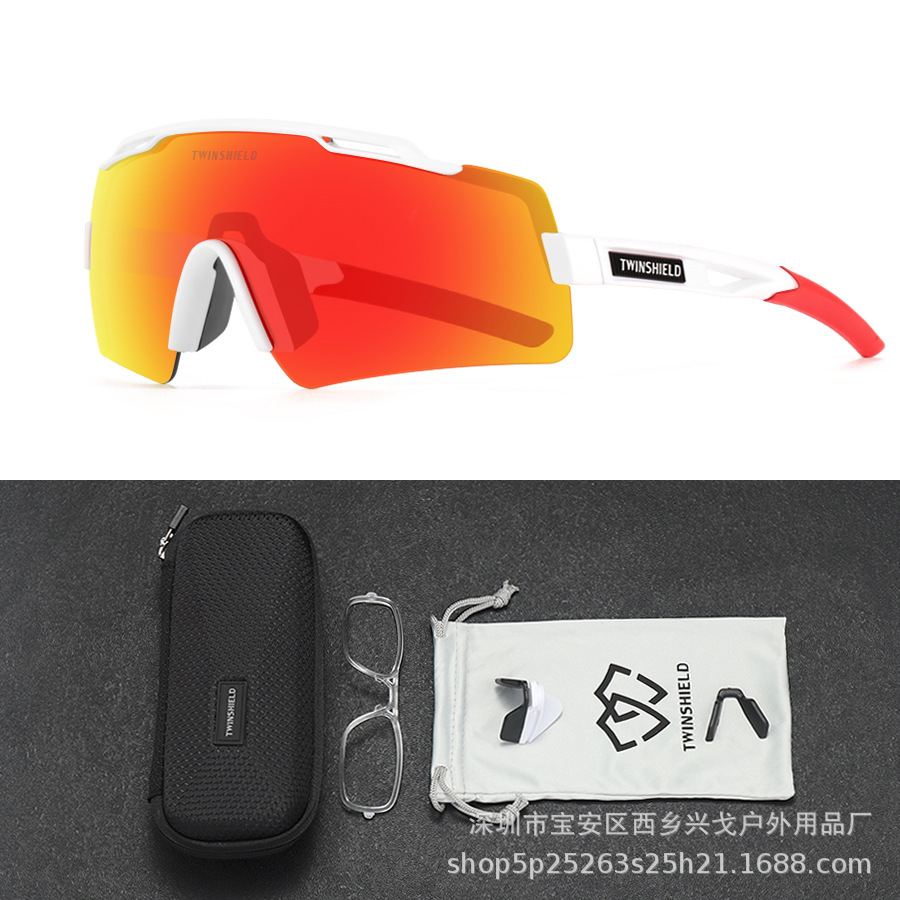 TWINSHIELD running sunglasses, female marathon sports glasses, male road bike fishing glasses