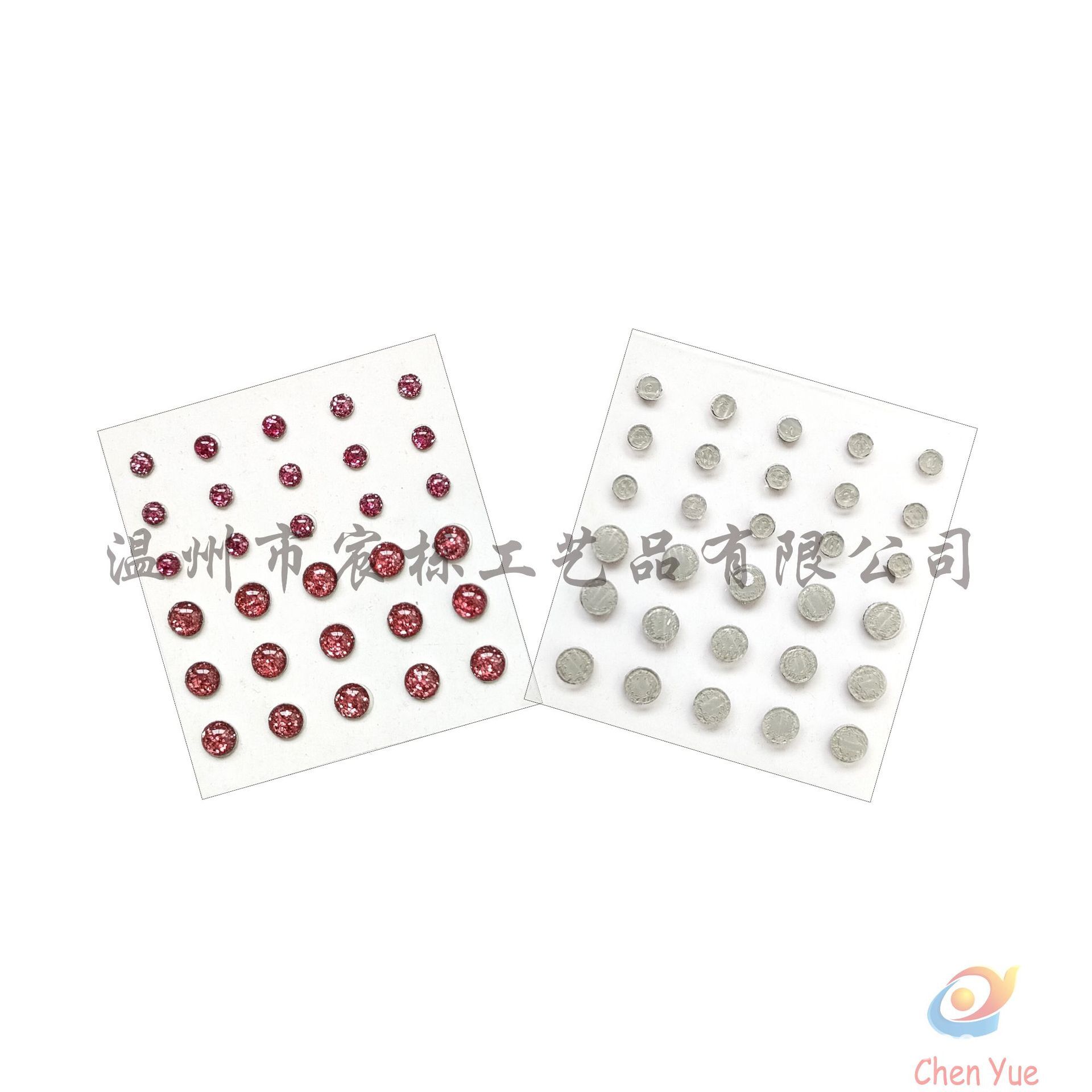 Tùy chỉnh, nhãn kim cương nhựa, tròn màu hồng, nhãn hiệu hoạt hình trẻ em, nhãn điện thoại di động.