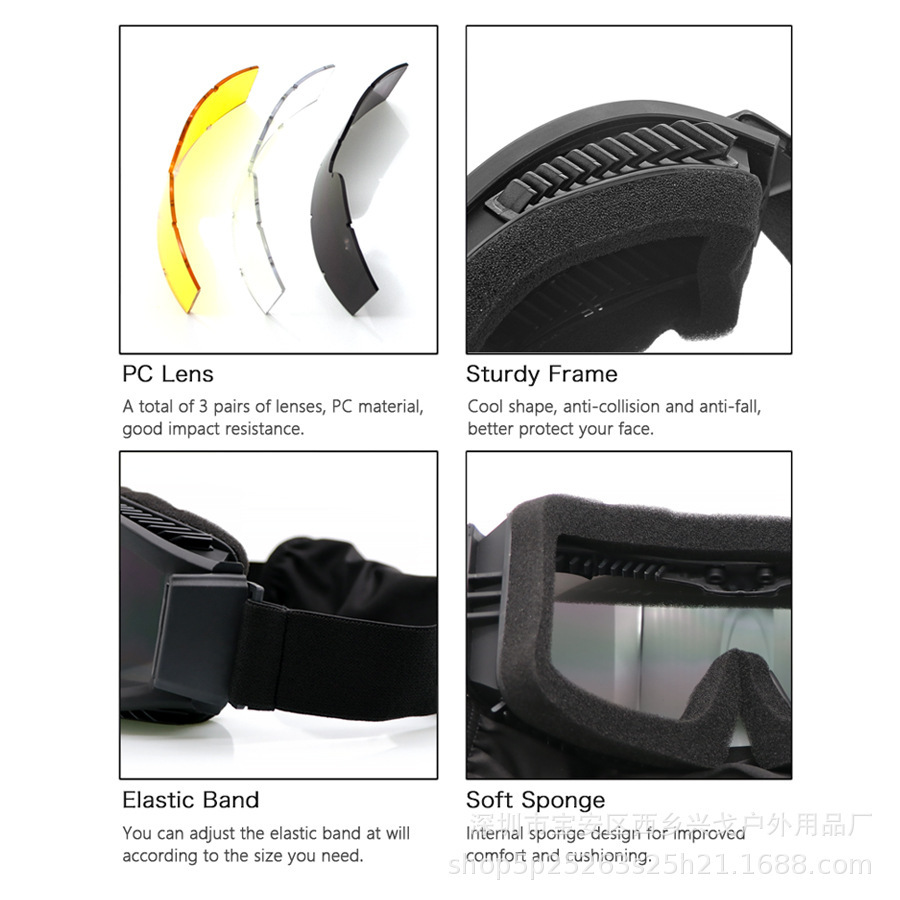 Outdoor opportunist tactical amplifier anti-explosive-shock sand mirror C.S. protection cross-field shooting glasses