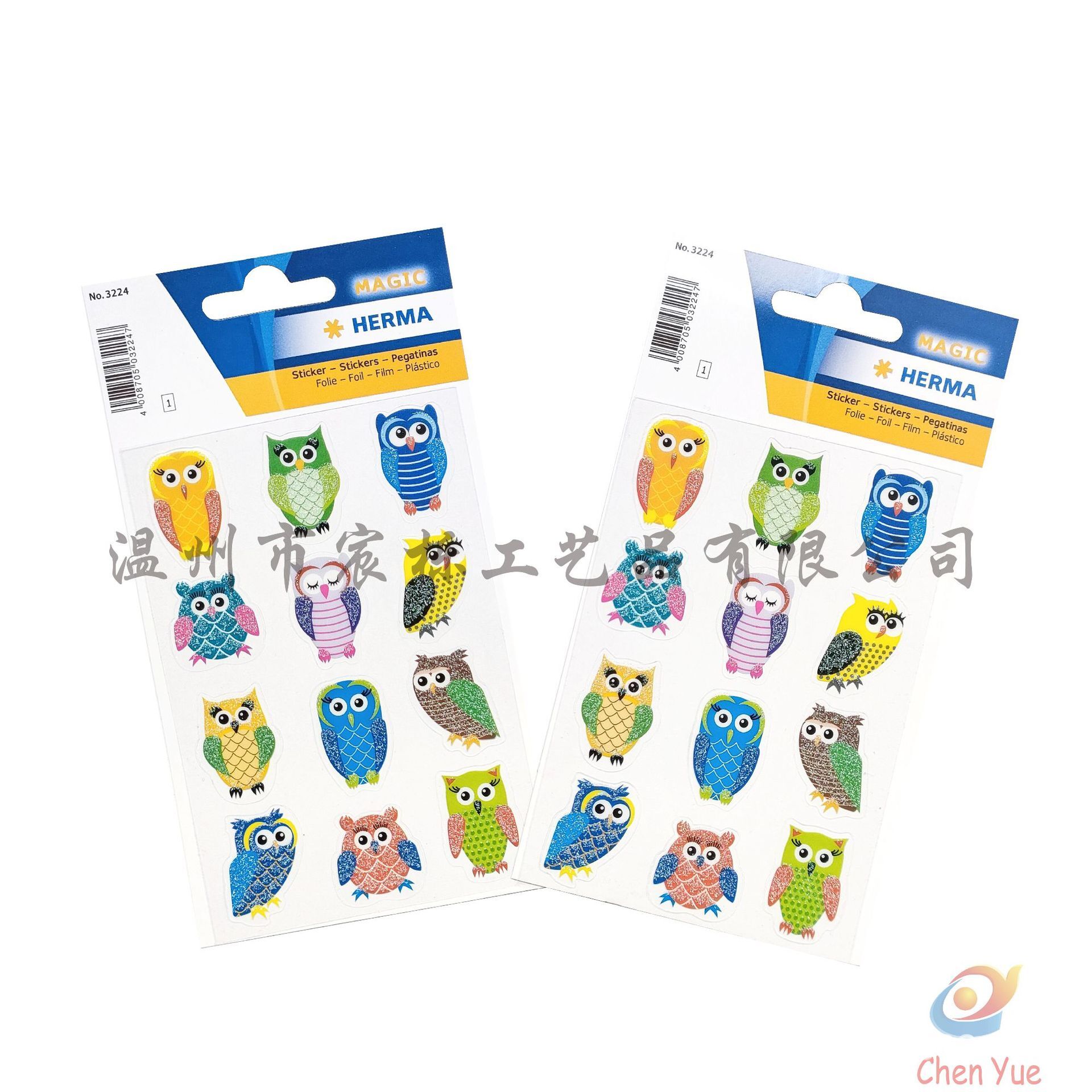 Hình con cú hoạt hình tùy chỉnh, hình dán PVC, Slipbook, ghi chú tình cảm.