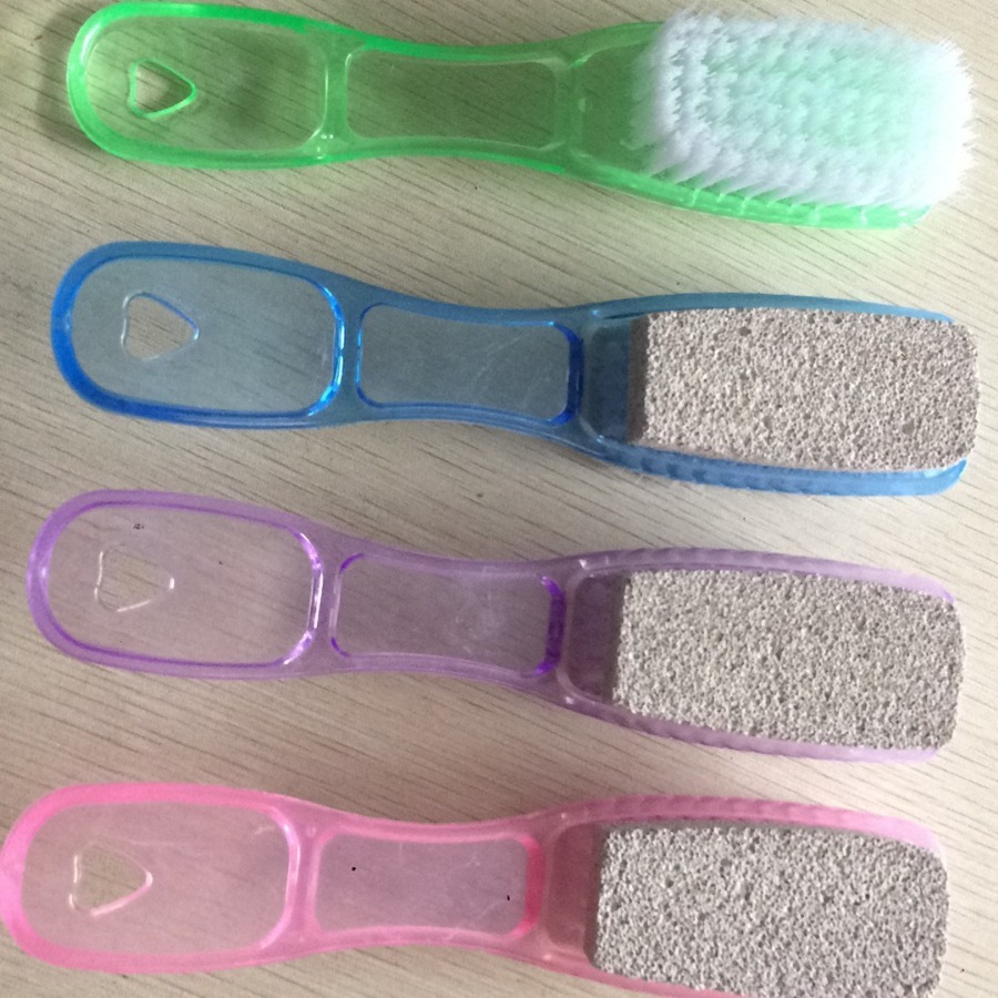 两用去死皮磨脚石刷 搓脚板 两用插柄刷