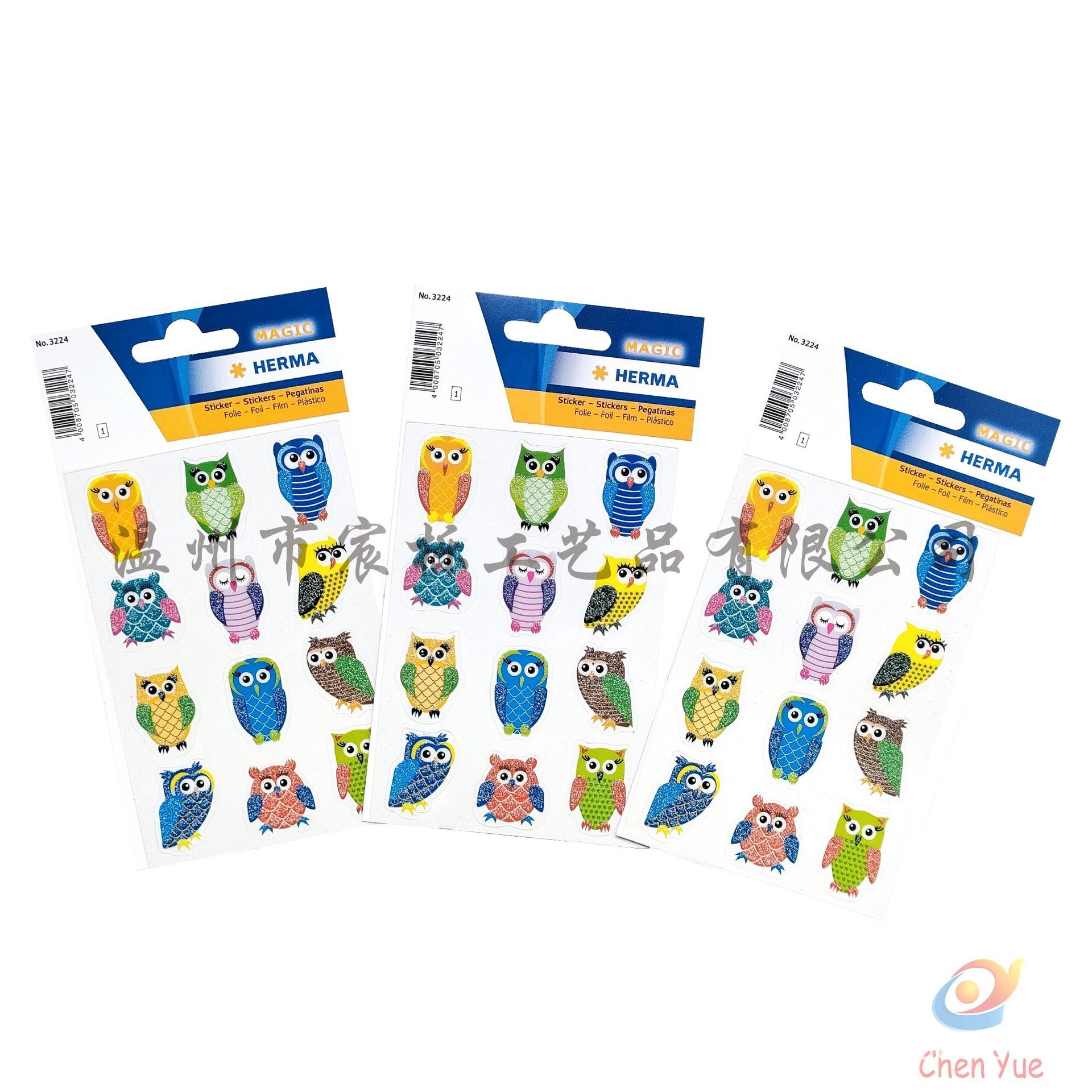 Hình con cú hoạt hình tùy chỉnh, hình dán PVC, Slipbook, ghi chú tình cảm.