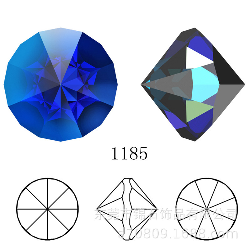 실제 Schwarlowal 1185 Rhinestone, 8면, 양면 드릴, oscilloscope의 수입.