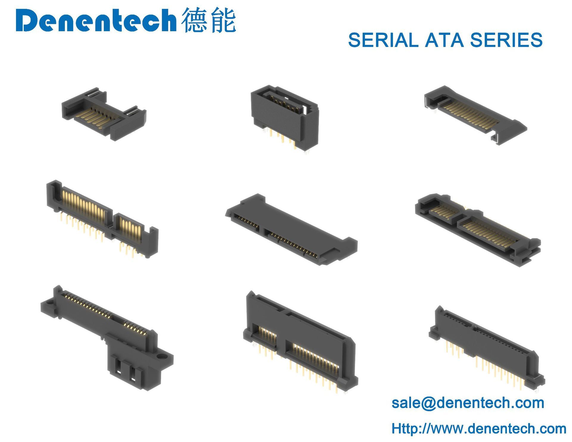 SATA7+15P connector H4.20SMD plate sub-plug-end connector main plate