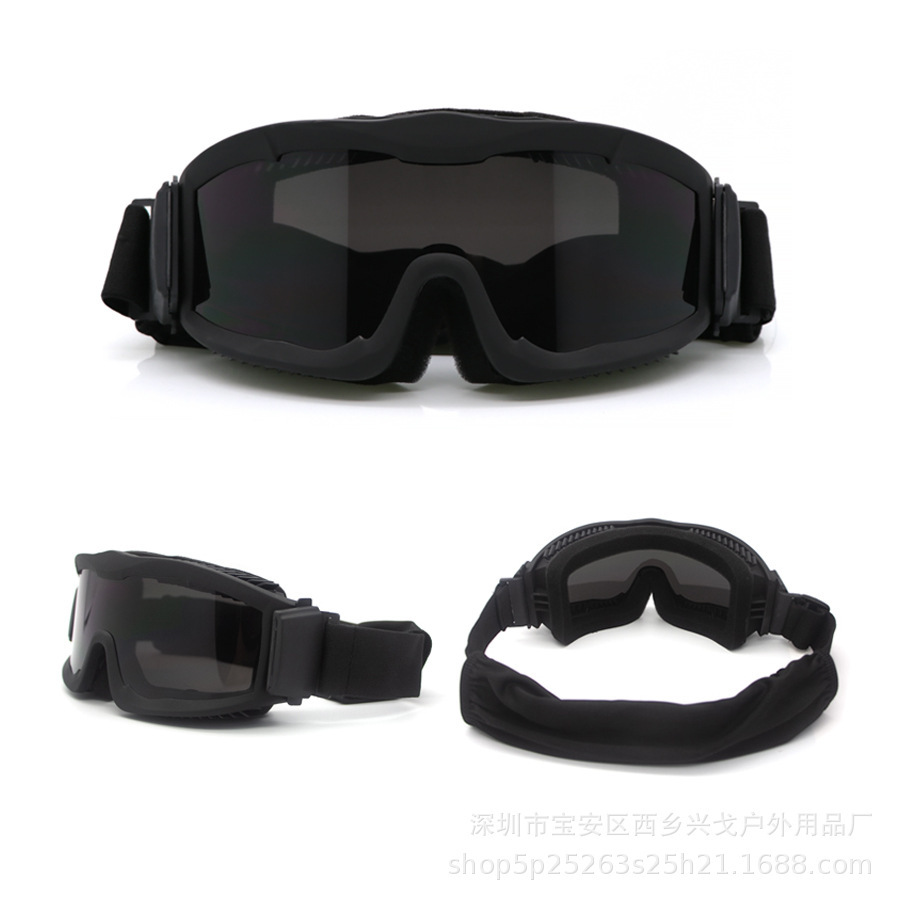 Outdoor opportunist tactical amplifier anti-explosive-shock sand mirror C.S. protection cross-field shooting glasses