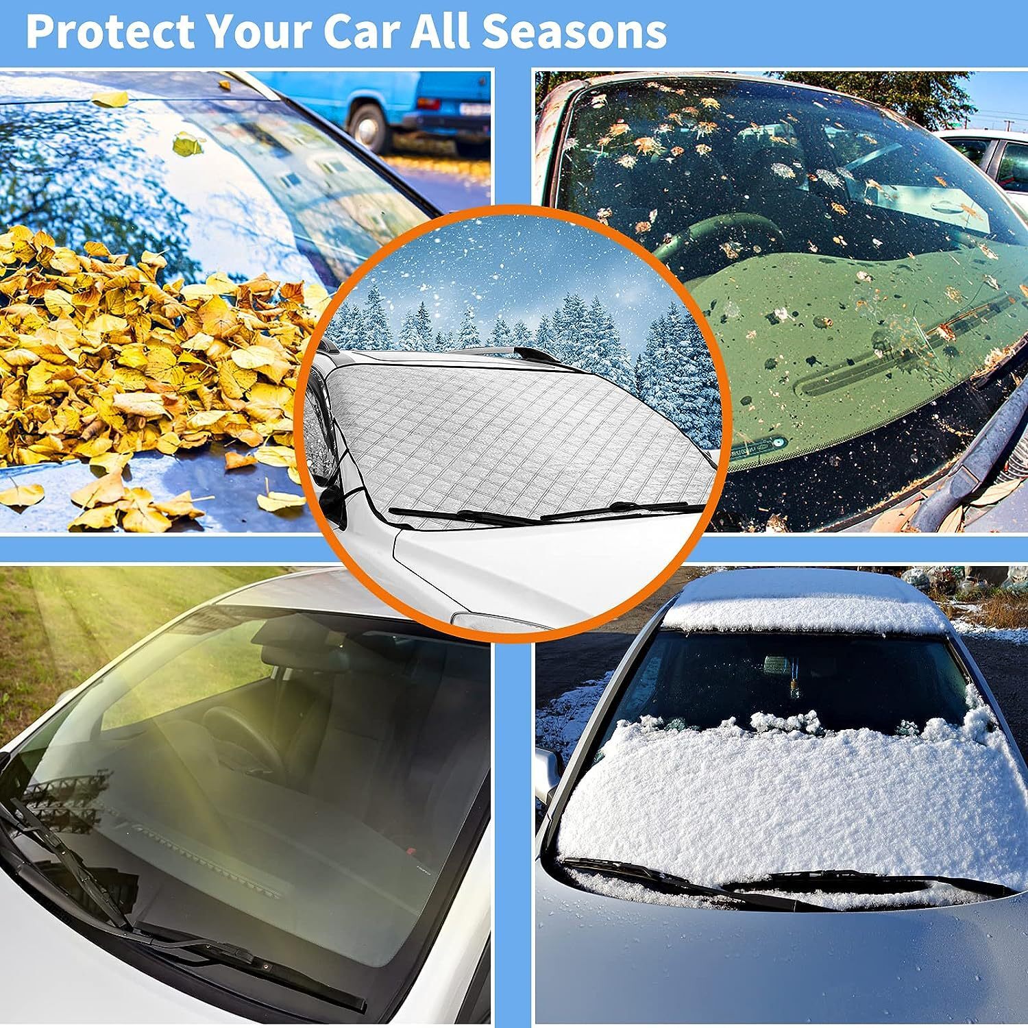 Cross-border vehicle snow cover upgrades nine magnetic snorkels carrying snow against Amazonian cotton-heated winter freezer hoods