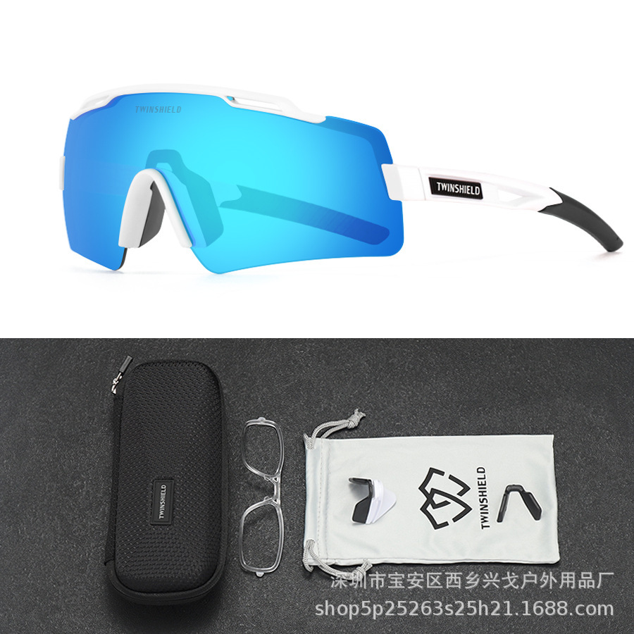 TWINSHIELD running sunglasses, female marathon sports glasses, male road bike fishing glasses