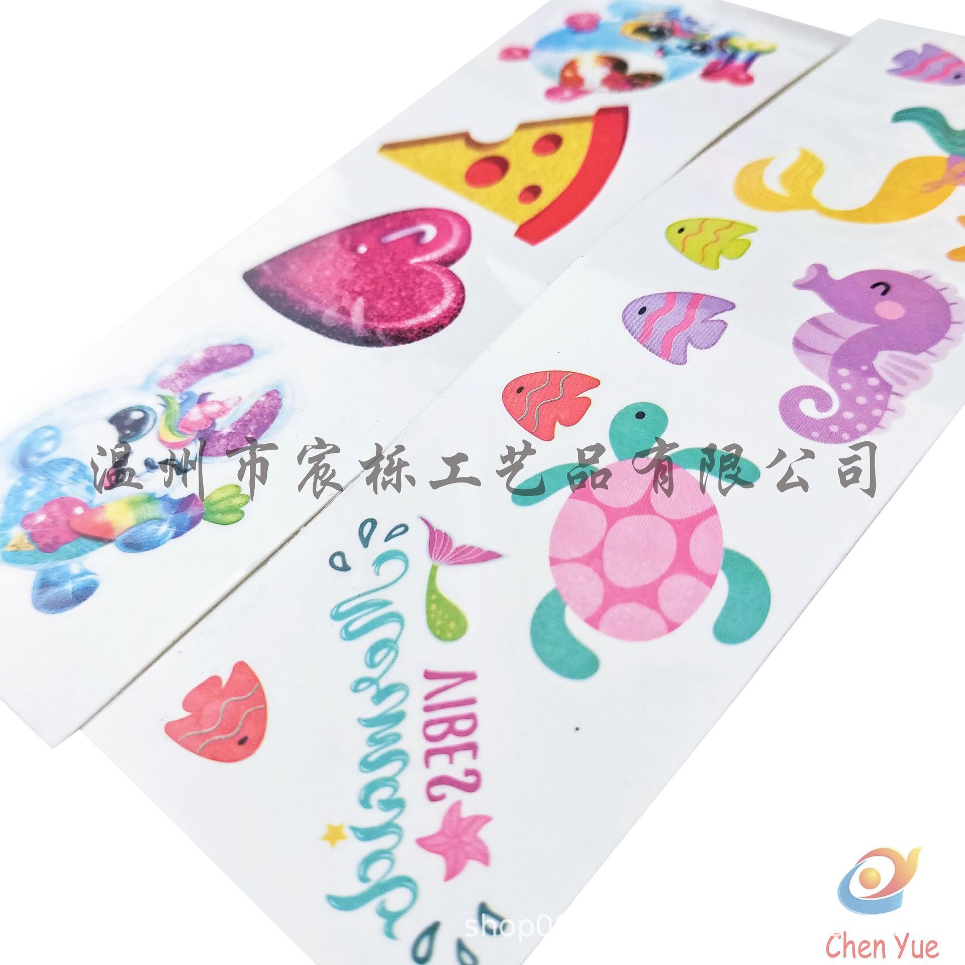 Kích thước nhỏ, thế giới đáy biển, cá tính, in lại nước, xăm hình cho trẻ em.
