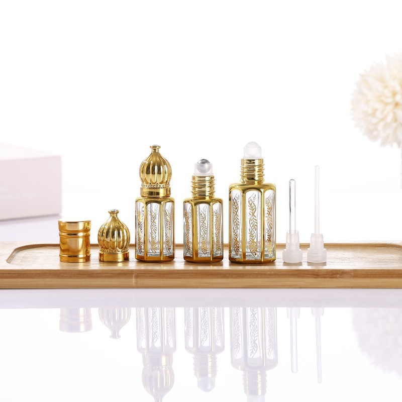 Electronly plating eight-angle glass 6 ml oil roller 12 ml portable small sample bottle 10 ml perfume emptied bottle
