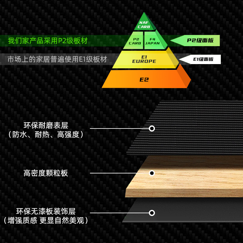 源头厂外贸批发电竞桌氛围灯电脑桌家用大桌面稳固简约碳纤维桌面