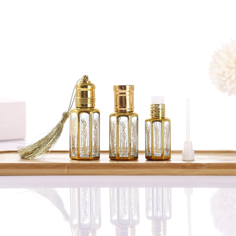 Electronly plating eight-angle glass 6 ml oil roller 12 ml portable small sample bottle 10 ml perfume emptied bottle
