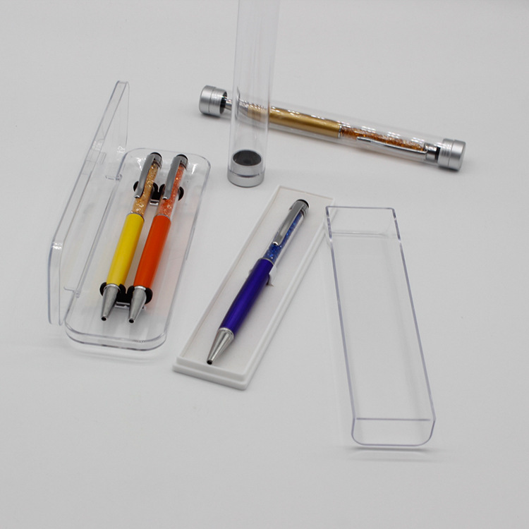 Transparent plastic box, high-end metal pen display box, foreign trade export box.