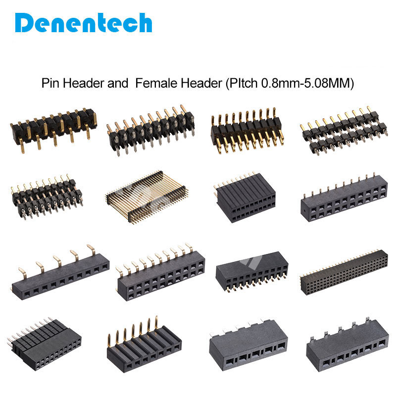 Two rows of double plastic H2.0 180 degree DIP semi-gold needle connector