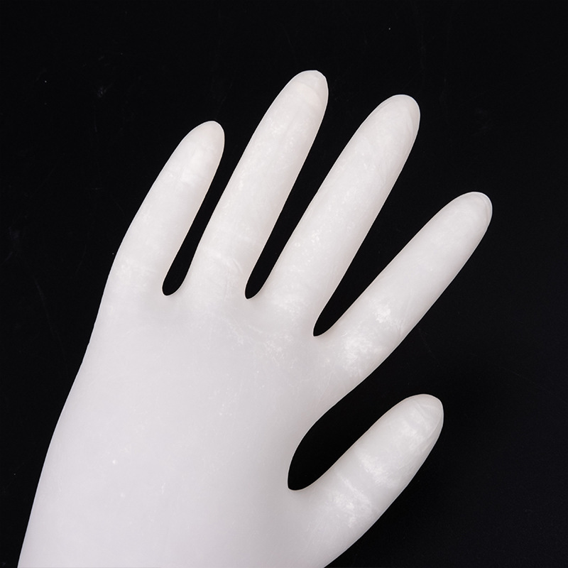 Đôi găng tay tổng hợp PVC, cao su trắng.