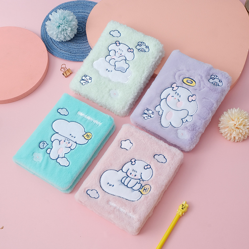 Cross-border cartoons, cute, fluffy, creative notebook, hand-held student stationery diary.