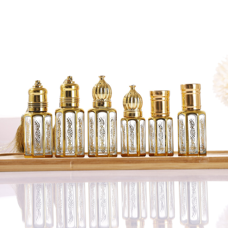 Electronly plating eight-angle glass 6 ml oil roller 12 ml portable small sample bottle 10 ml perfume emptied bottle