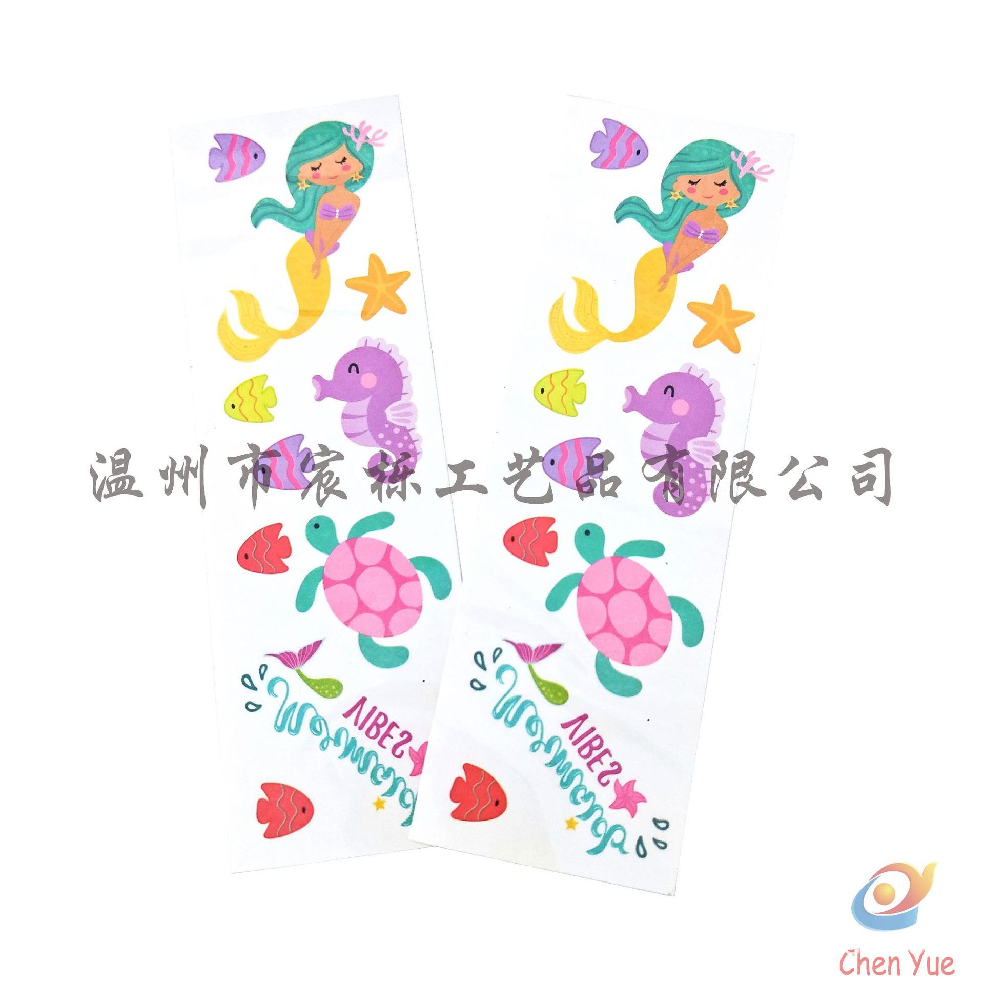 Kích thước nhỏ, thế giới đáy biển, cá tính, in lại nước, xăm hình cho trẻ em.