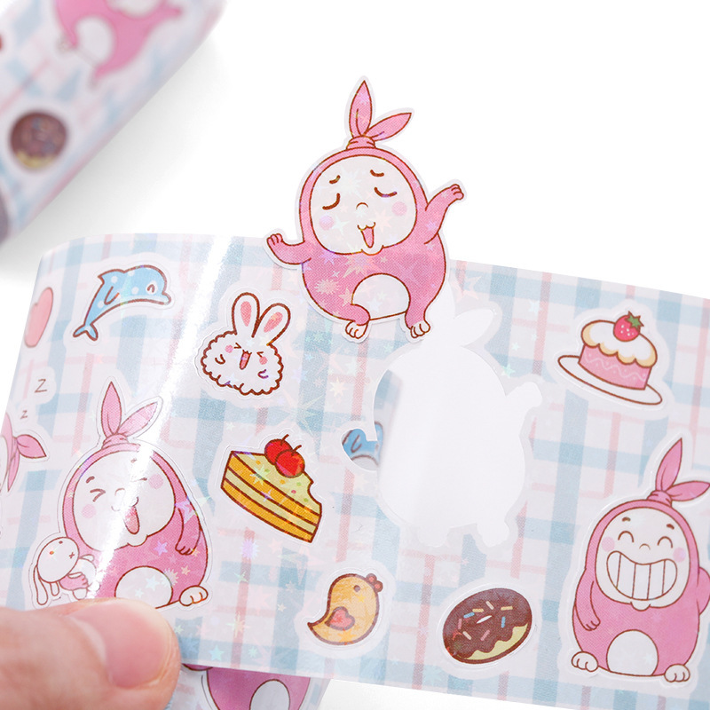 Một nhãn hình hoạt hình xuyên biên giới với nấm nở cho các cô gái dễ thương và trẻ em mang đồ chơi