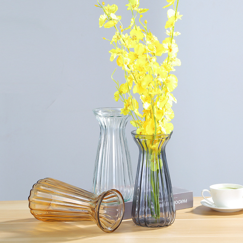 Những chiếc bình thủy tinh mới bằng tiền mặt, những thứ hiện đại, đơn giản của phòng khách.
