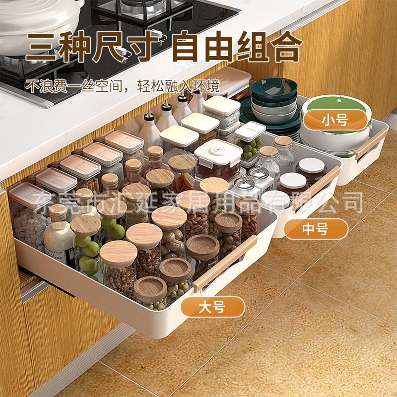 Các tủ đựng đồ bếp, một tầng chứa giỏ, ngăn kéo không trượt, nấu những cái giá treo.