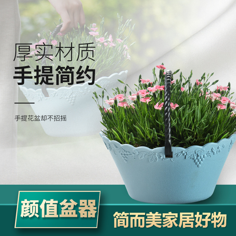 Ý tưởng trực tiếp của nhà máy là thêm vào một giỏ trái cây và một giỏ rau với một chậu nhựa dính trên tay.